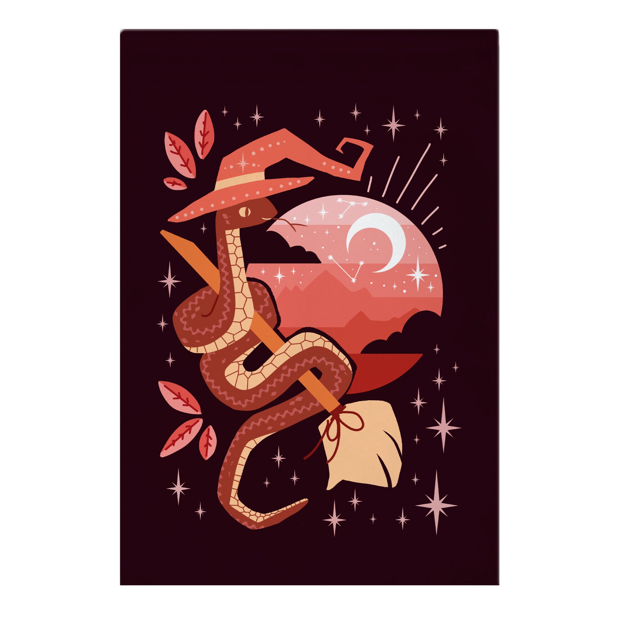 Midcentury Modern Witch Snake Garden Flag